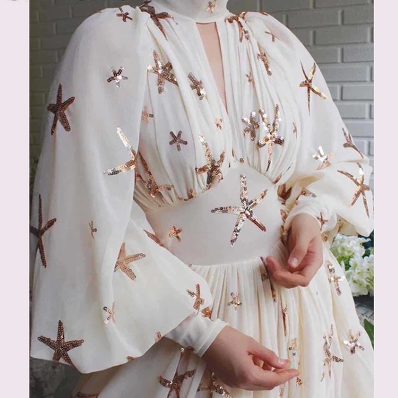 🆕 Sequin Beach Star Sheer Summer Maxi Dress S:Sm - Picture 3 of 9